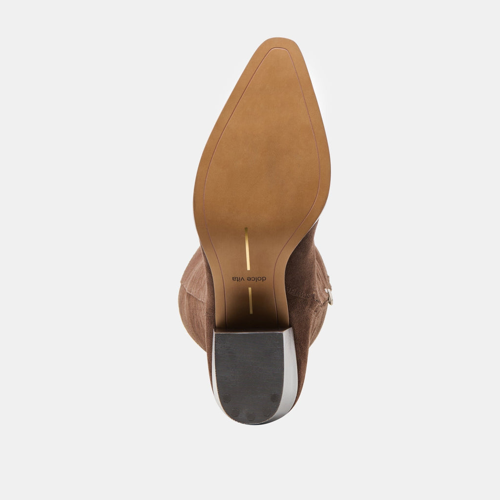 VIRONA H2O WIDE CALF BOOTS DK BROWN SUEDE