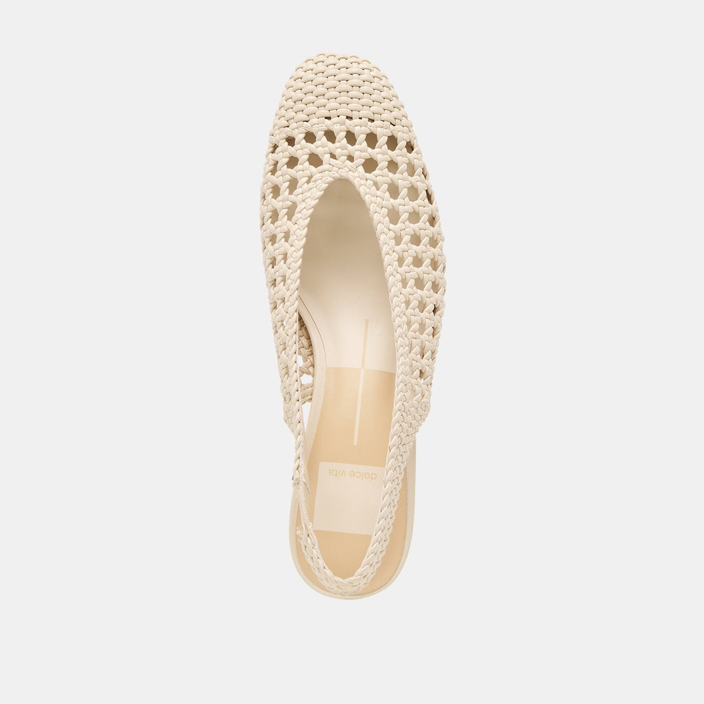FAWNE HEELS CREME WOVEN STELLA