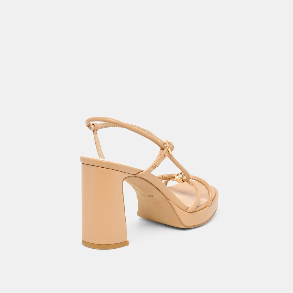 ODETE HEELS LT TAN LEATHER