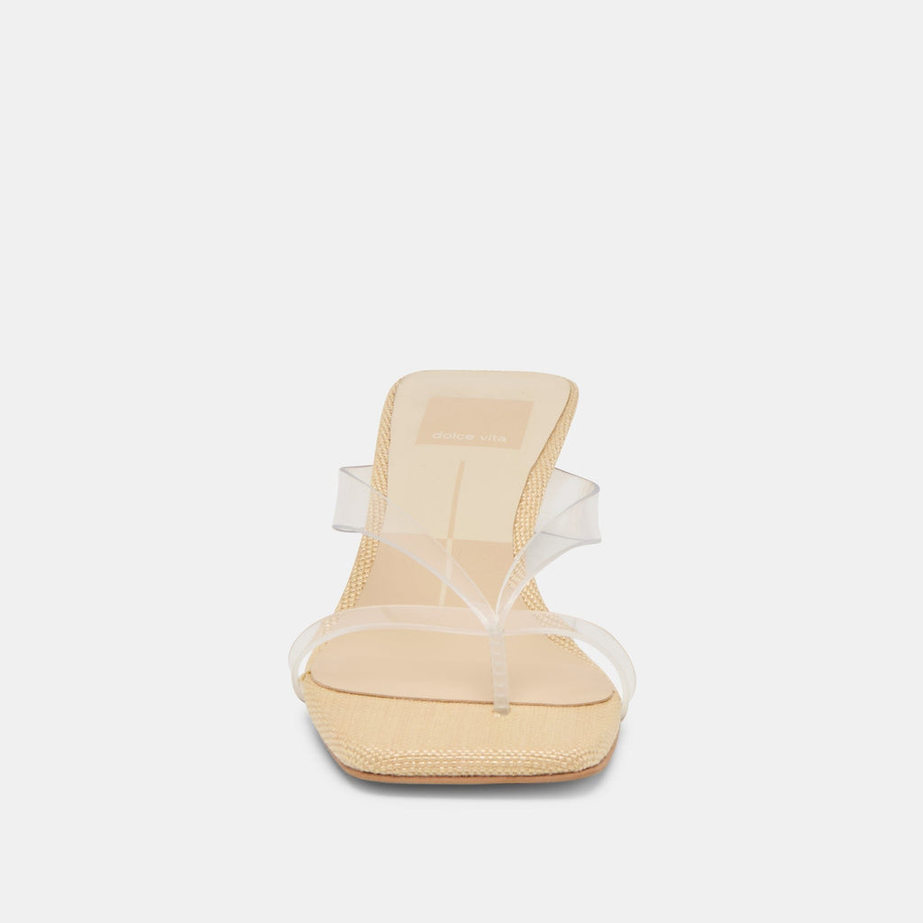 BREVEL VINYL WIDE HEELS CRYSTAL JELLY