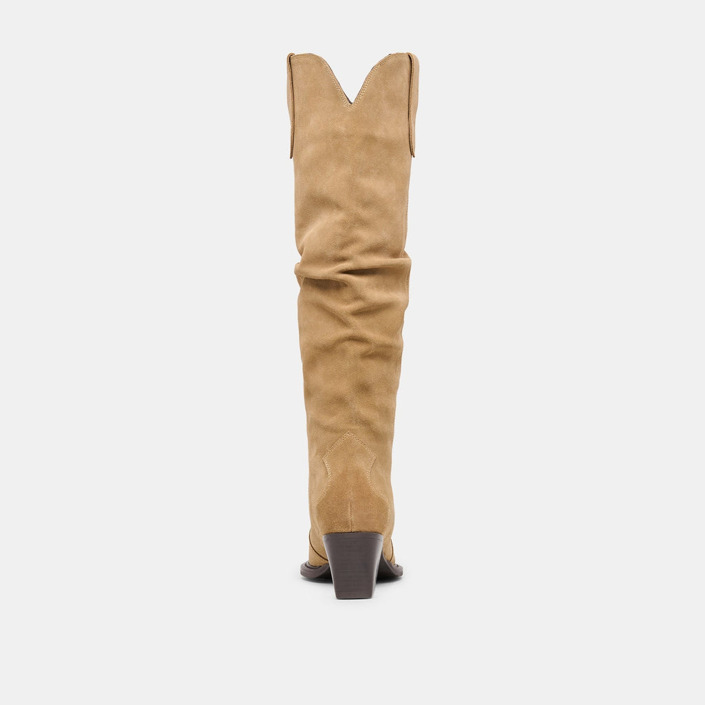 BUCKLY BOOTS CAMEL SUEDE
