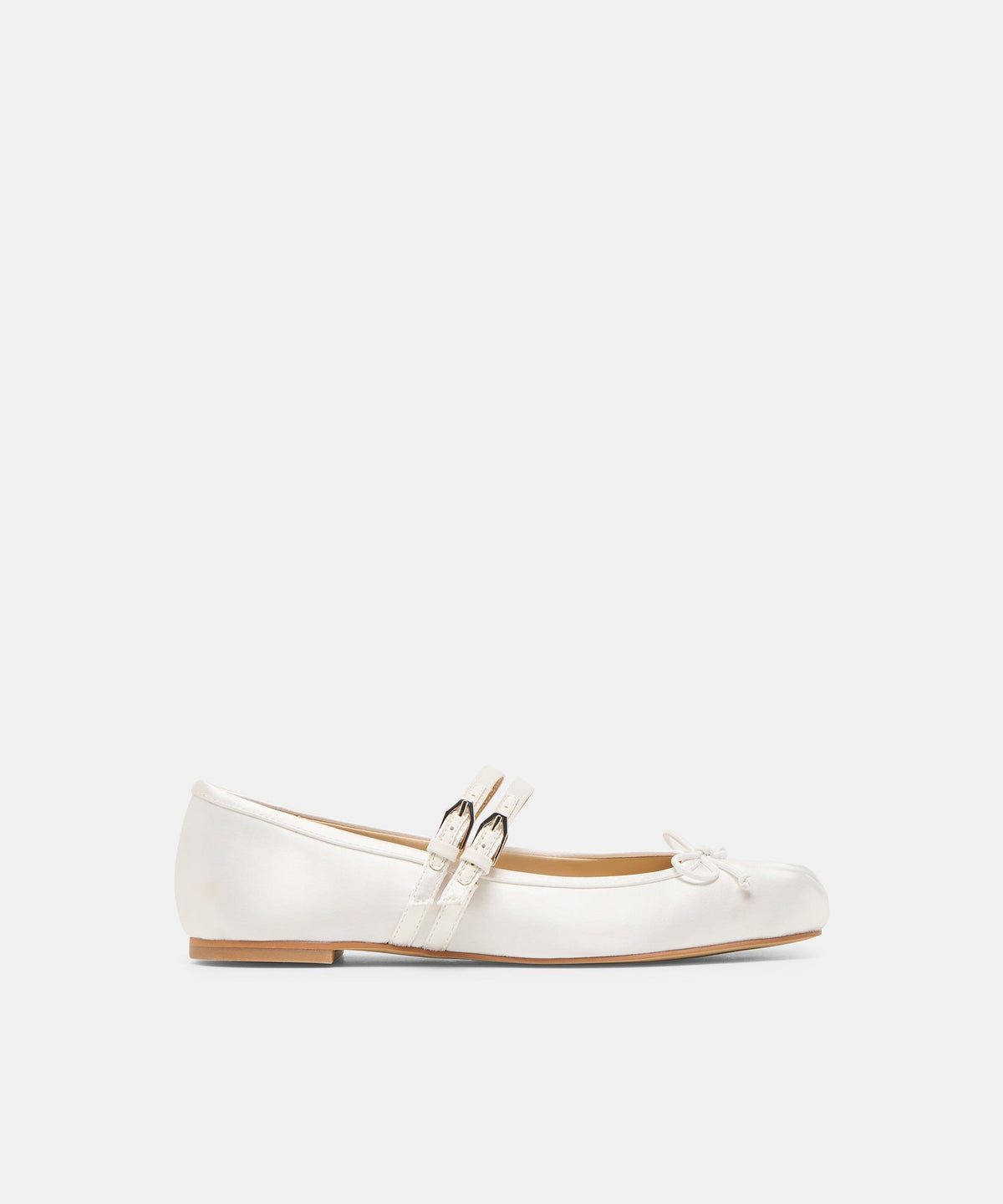 GIBSEN BALLET FLATS TRUE WHITE SATIN