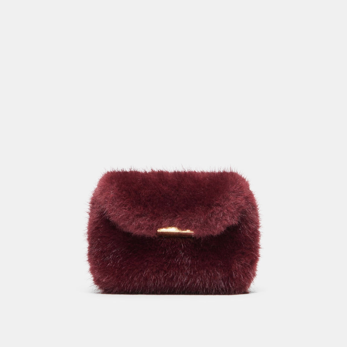 BRINDI CROSSBODY WALLET BURGUNDY FAUX FUR