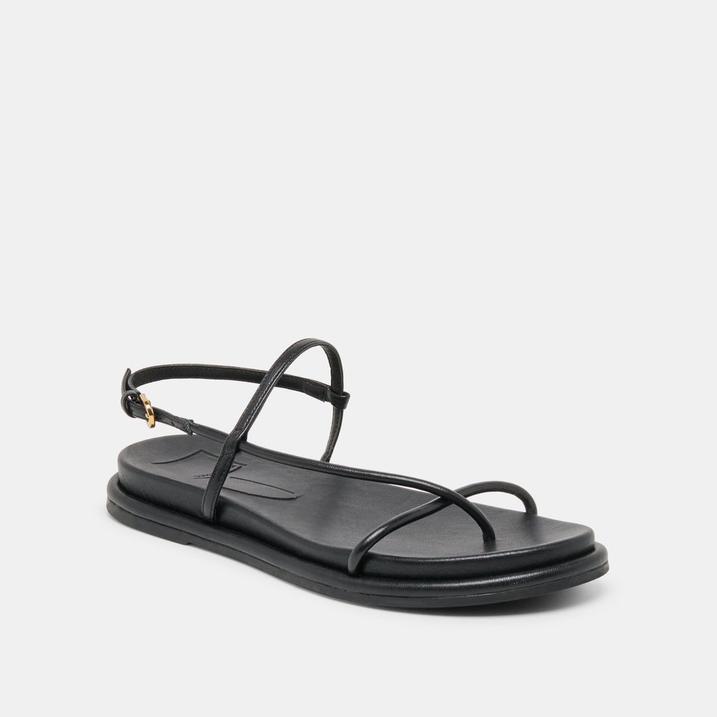 DOM SANDALS BLACK LEATHER