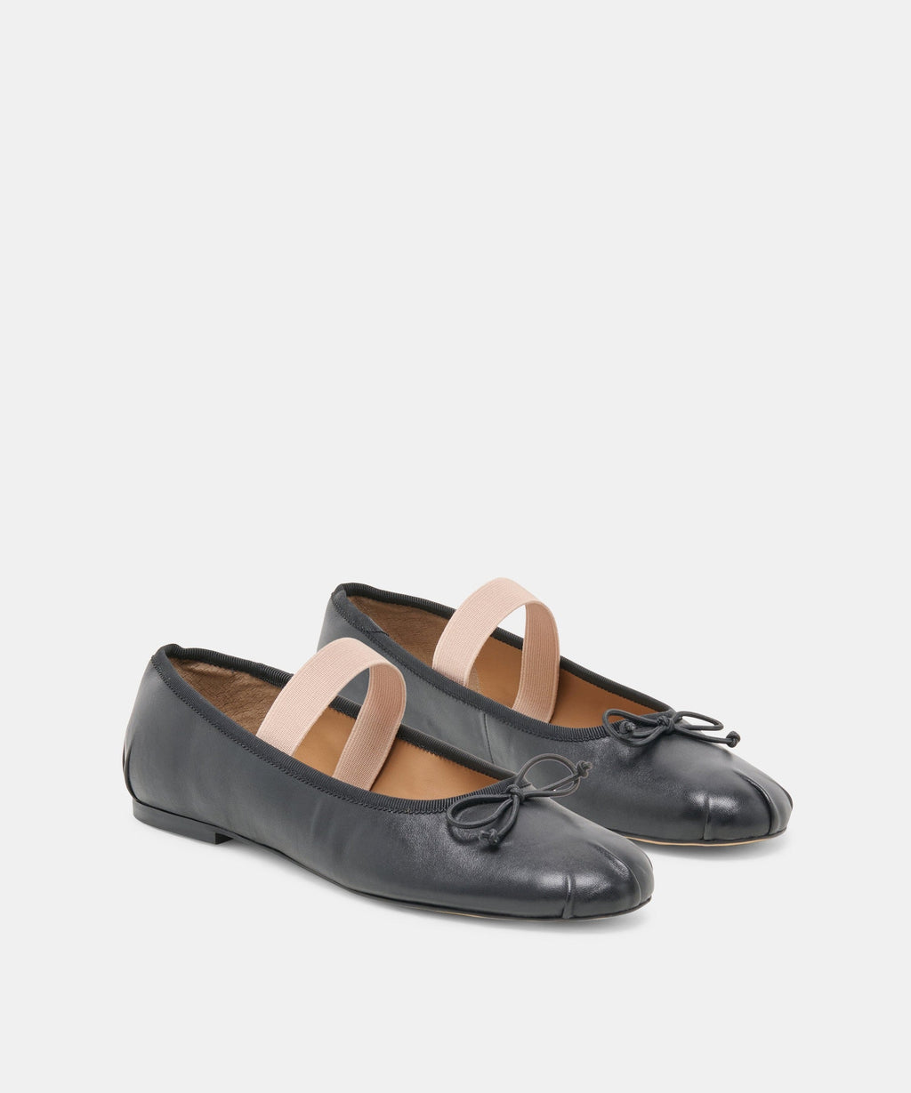 MAYVIS BALLET FLATS BLACK LEATHER