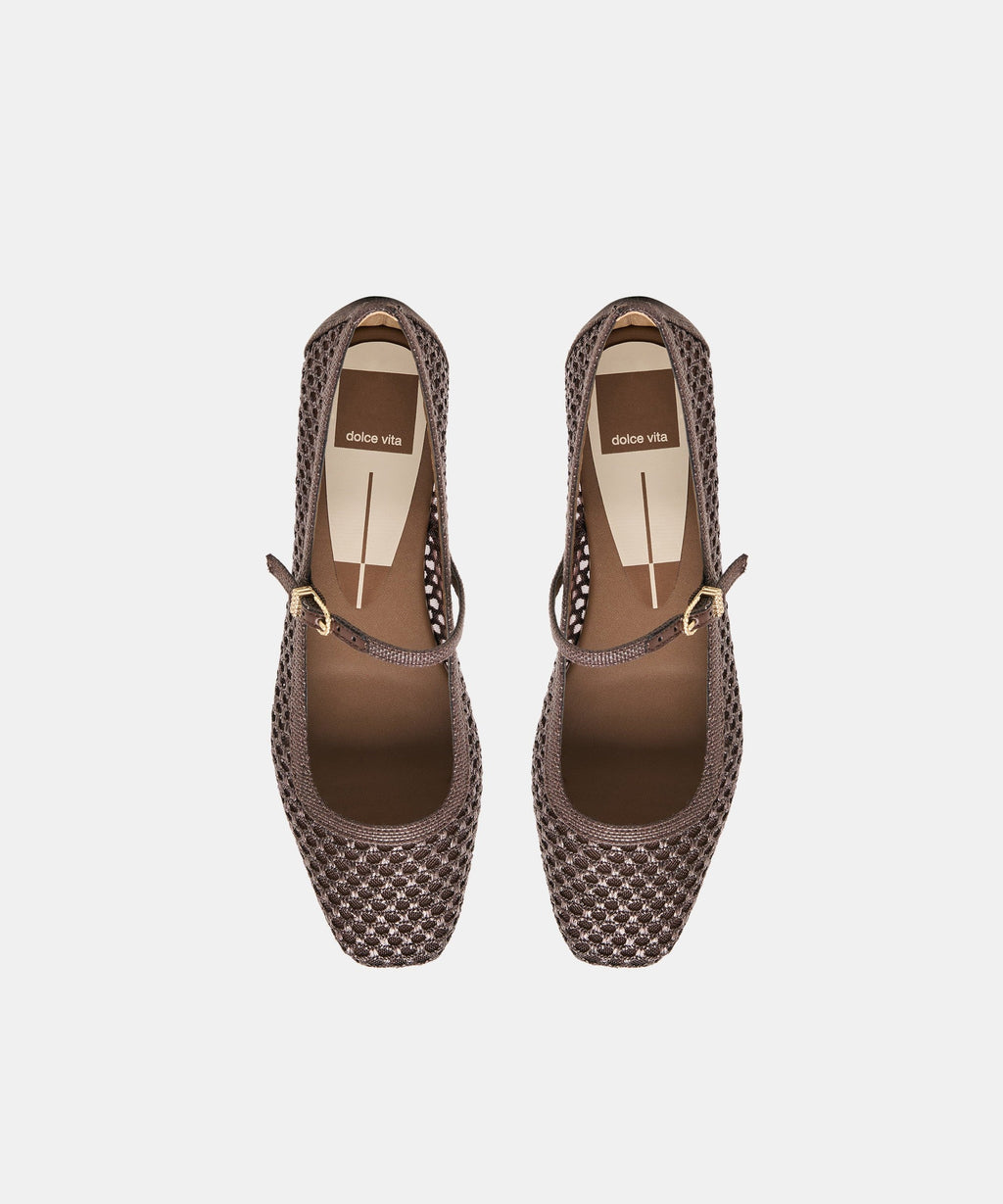 REYES BALLET FLATS CHOCOLATE WOVEN RAFFIA