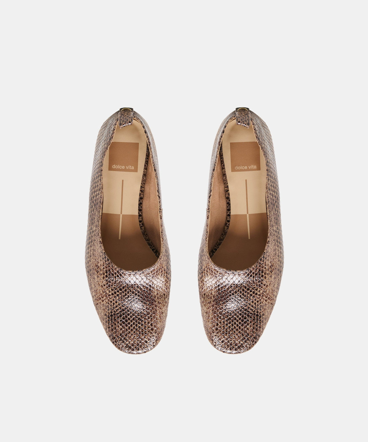 KORY BALLET FLATS SNAKE TAN EMBOSSED LEATHER