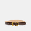 BRAIDED BUCKLE BELT MAHOGANY GOLD