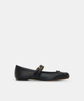 GIBSEN BALLET FLATS ONYX SATIN