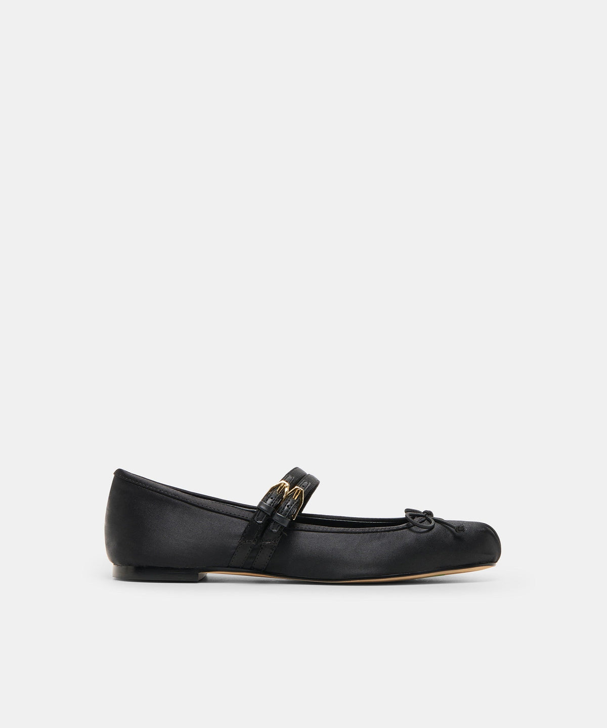 GIBSEN BALLET FLATS ONYX SATIN