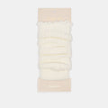 RIBBED LETTUCE EDGE LEG WARMER IVORY