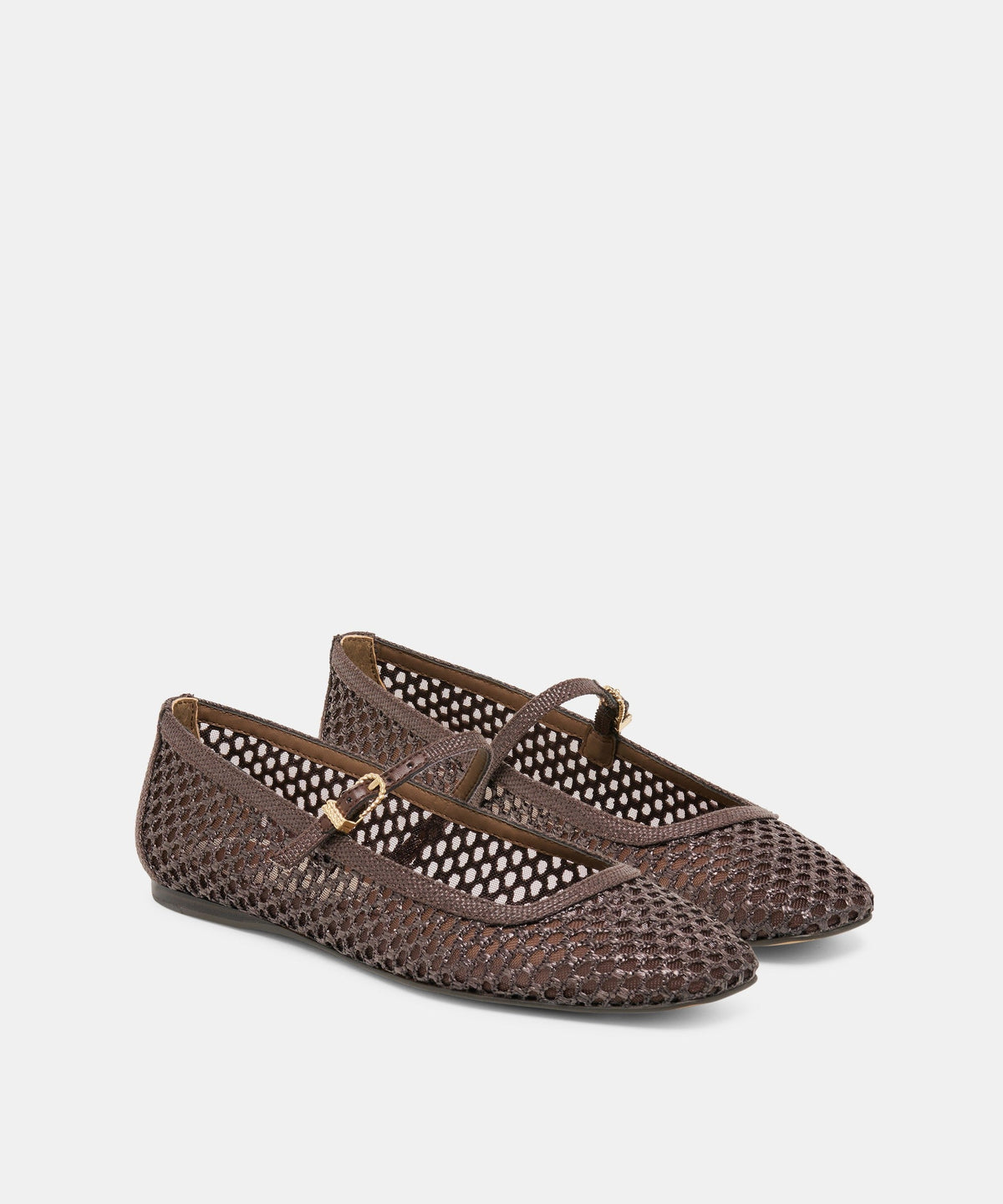 REYES BALLET FLATS CHOCOLATE WOVEN RAFFIA