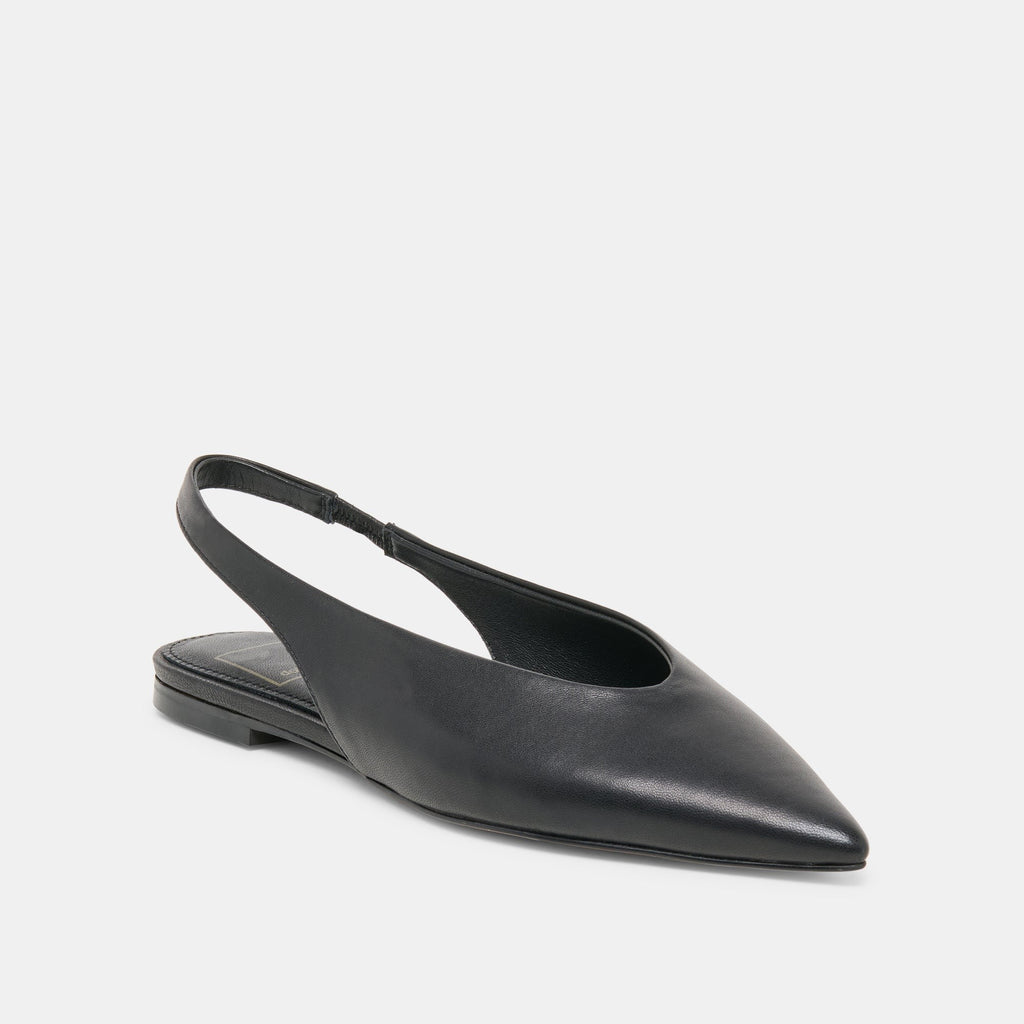 KENDLE FLATS BLACK LEATHER