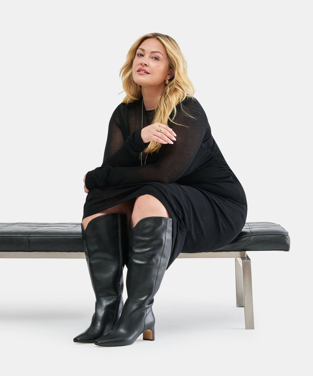 BRION EXTRA WIDE CALF BOOTS BLACK LEATHER