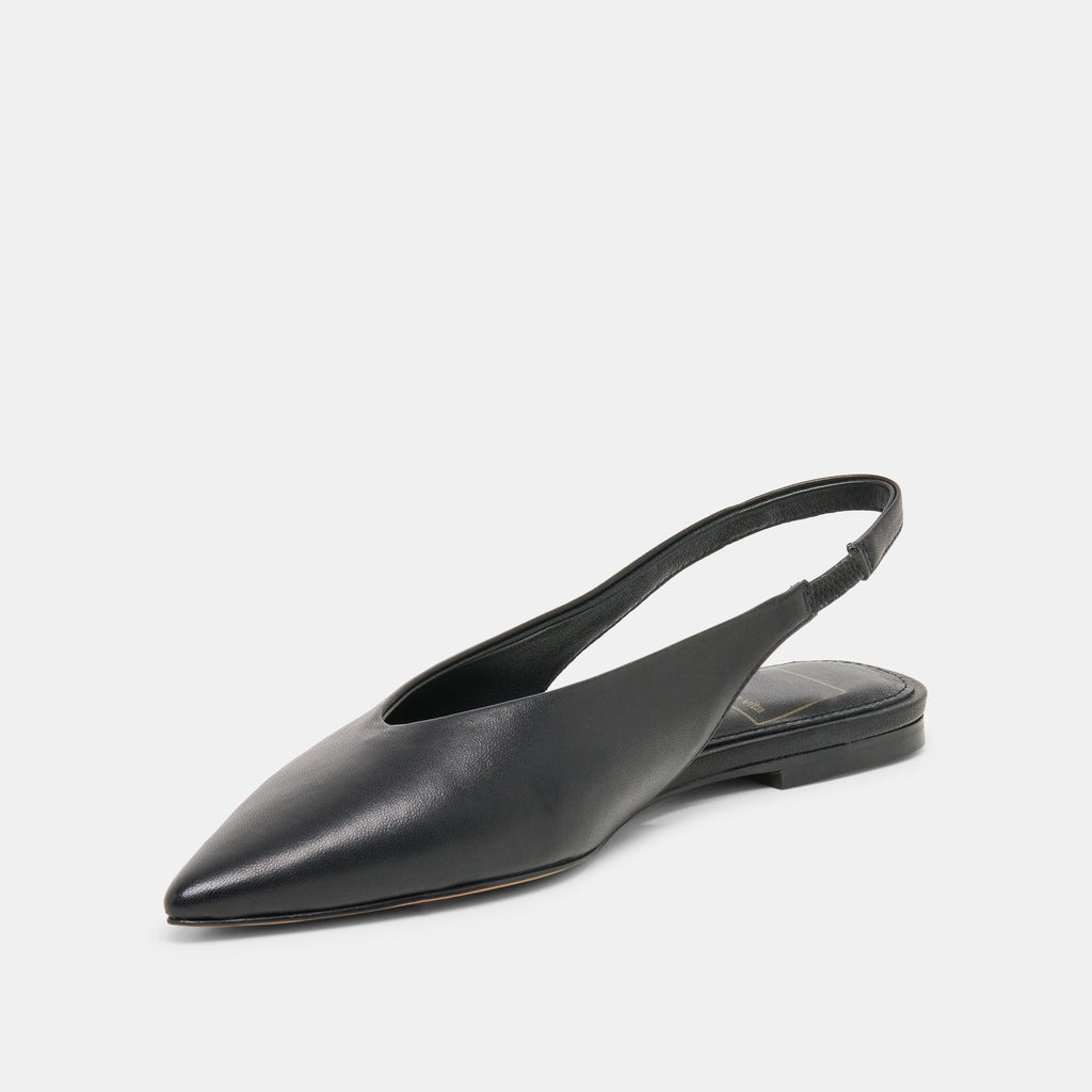 KENDLE FLATS BLACK LEATHER