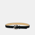 CHUNKY CURVED BUCKLE BELT BLACK CALF HAIR