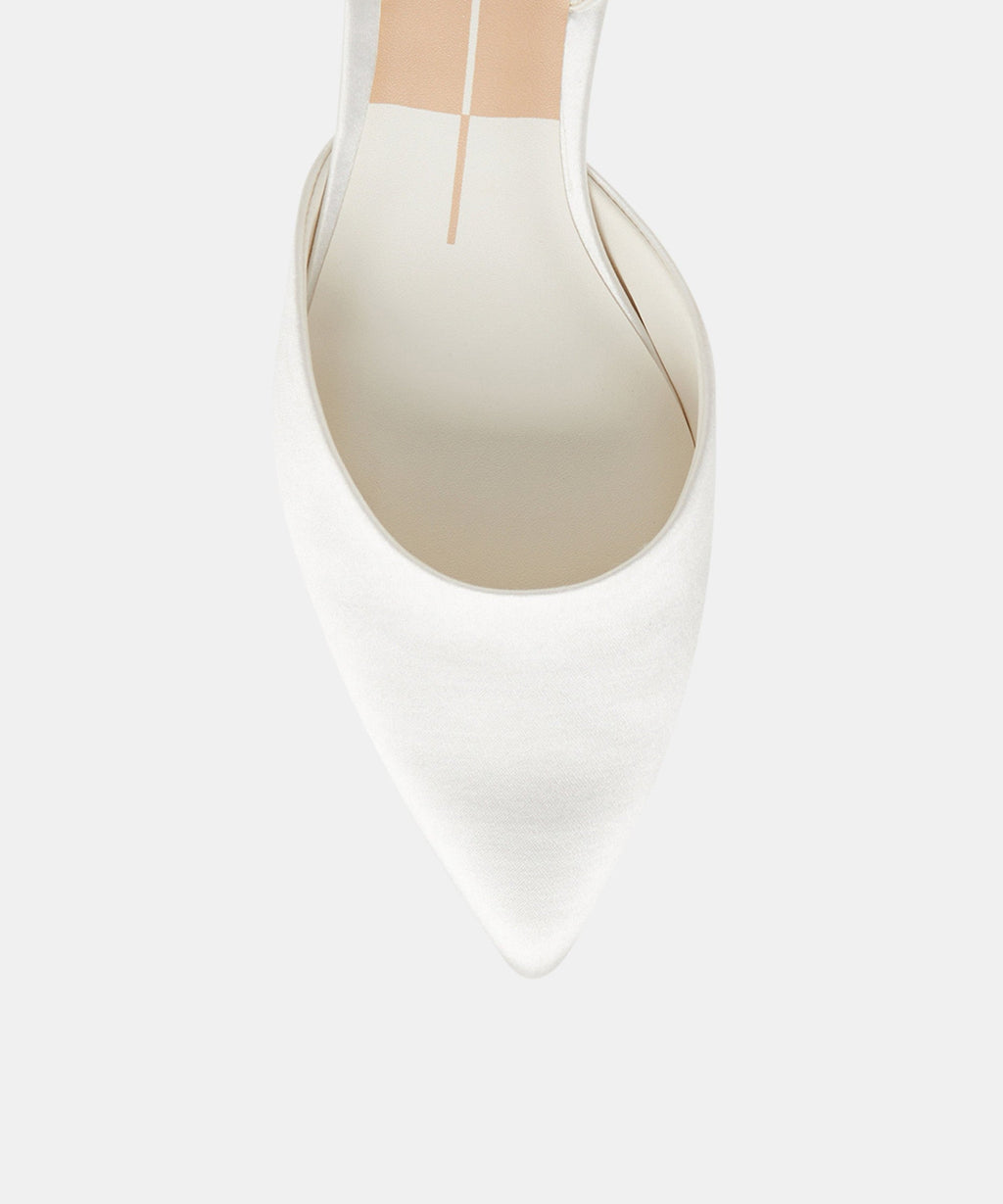 CAREL HEELS TRUE WHITE SATIN