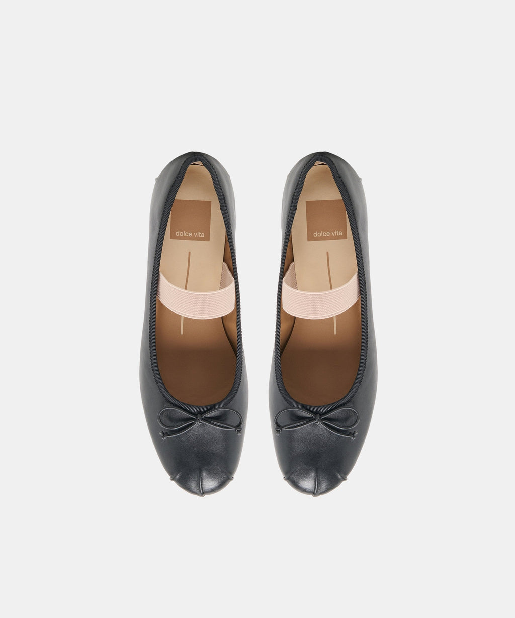 MAYVIS BALLET FLATS BLACK LEATHER