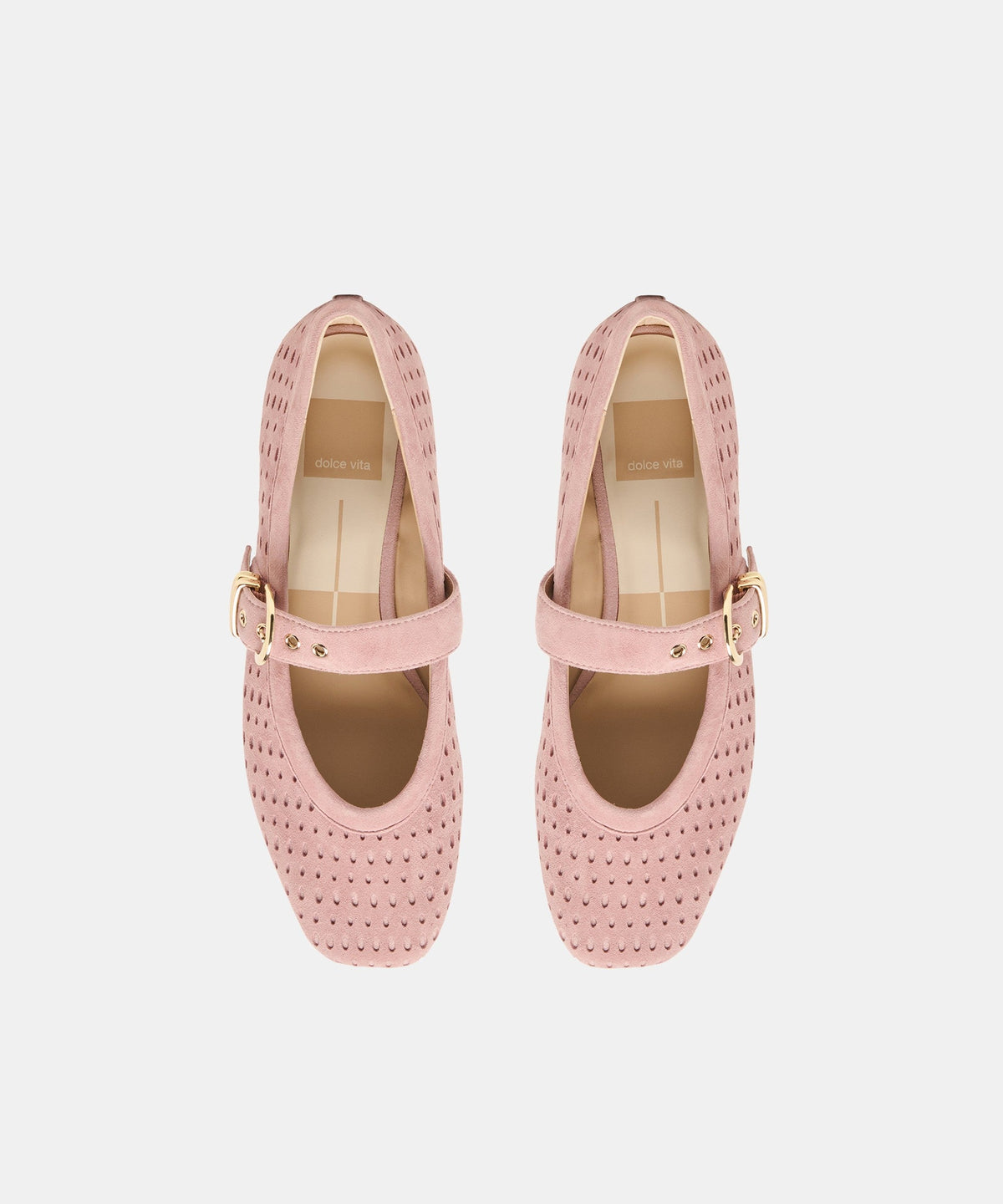MIKELA BALLET FLATS PINK PERFORATED SUEDE