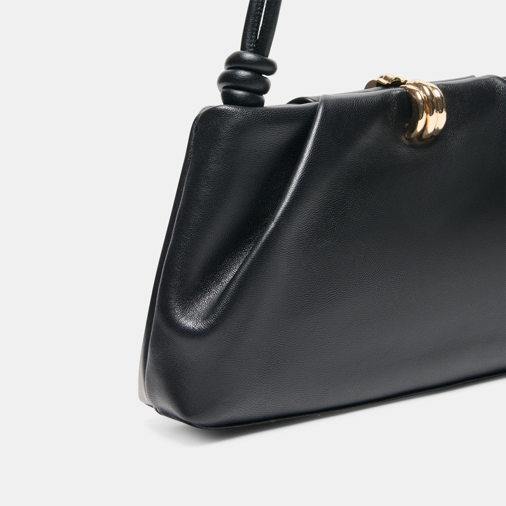 RAVEL SHOULDER BAG BLACK LEATHER