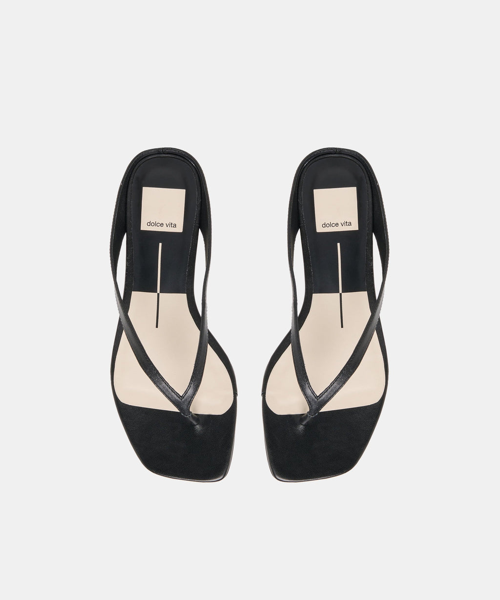 GIZEL SANDALS BLACK LEATHER