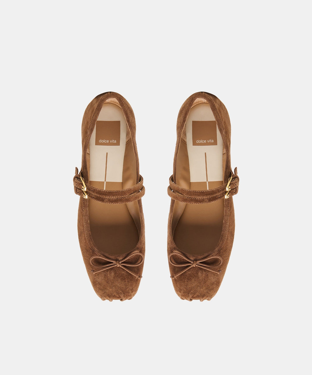 GIBSEN BALLET FLATS COCOA SUEDE