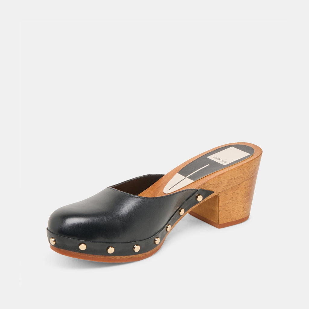 CAMYN HEELS BLACK LEATHER