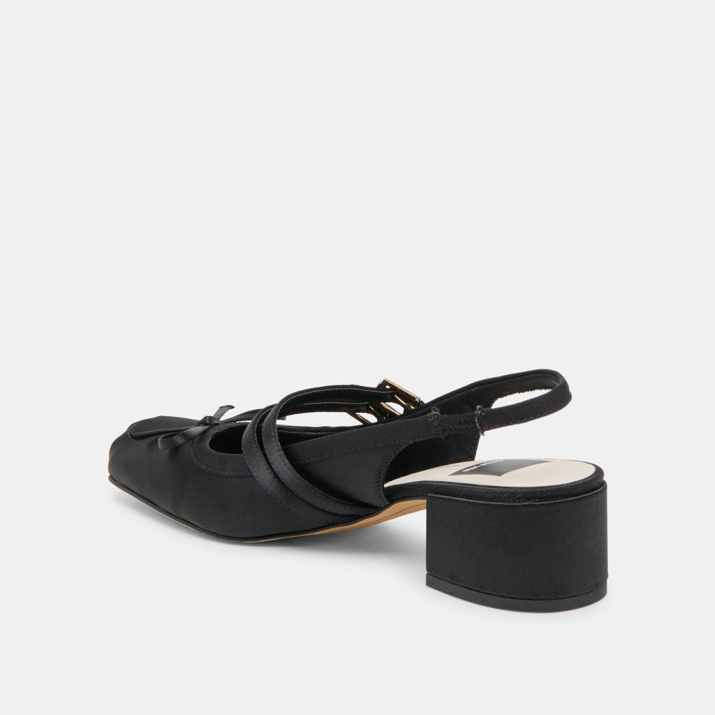 LORIS HEELS ONYX SATIN