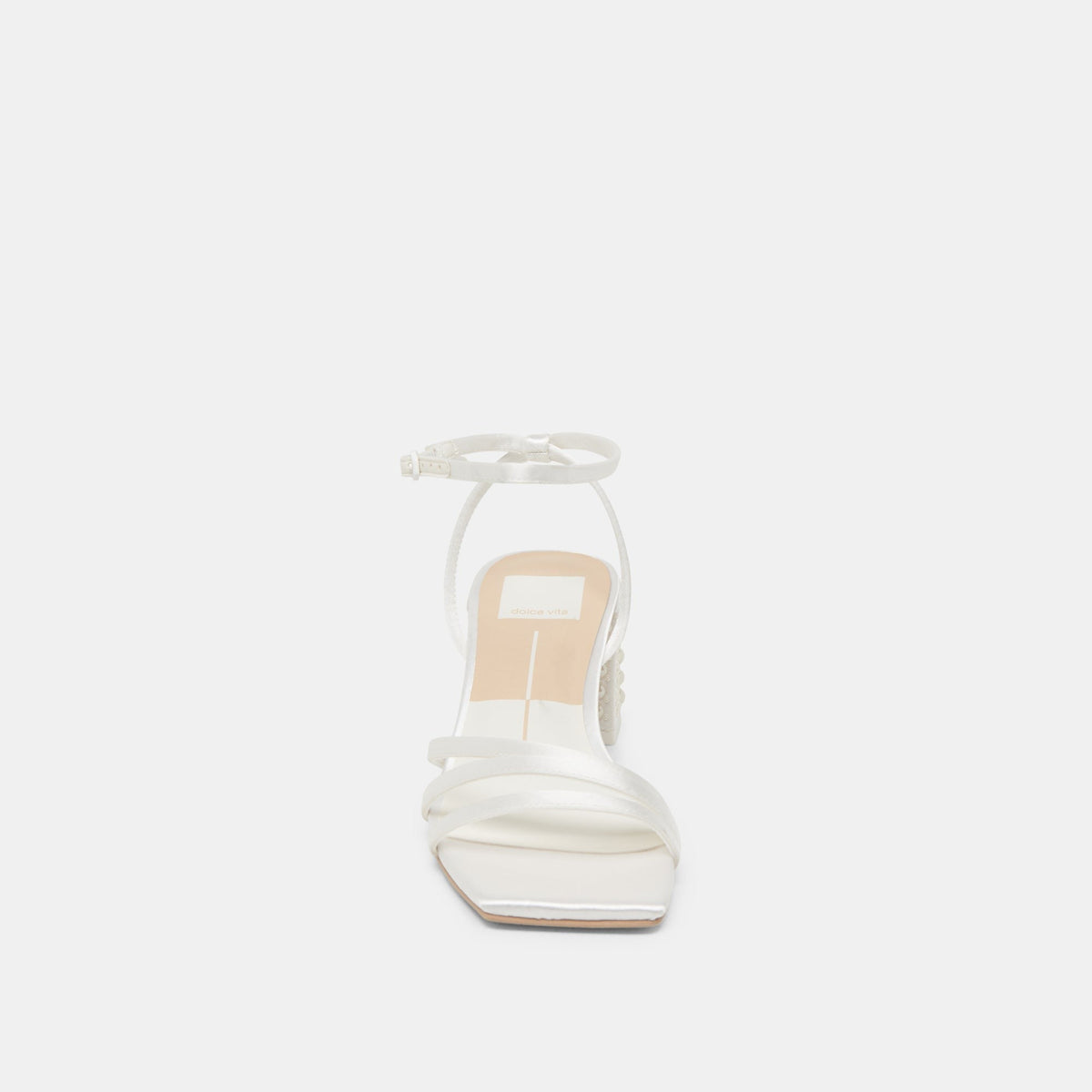 YSABEL PEARL HEELS TRUE WHITE SATIN