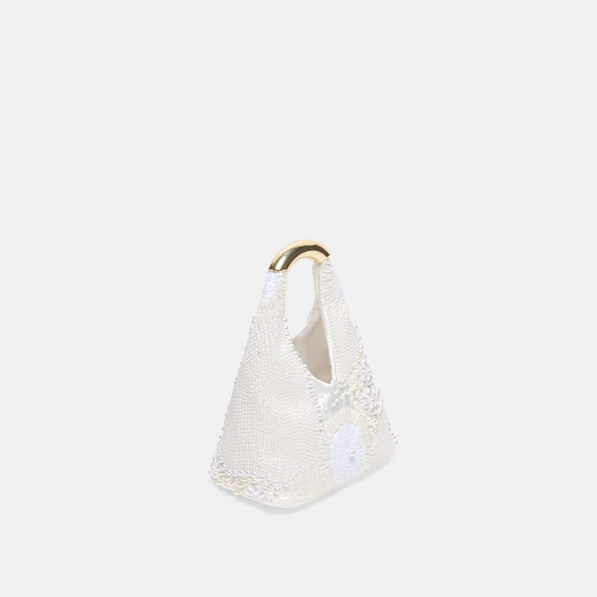 EVELISE MINI HANDBAG WHITE PEARL SATIN