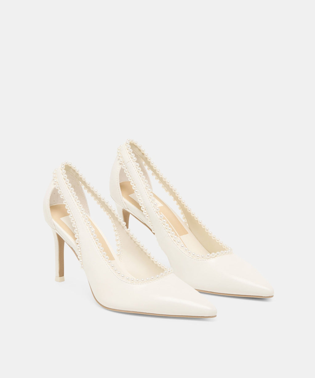 KELSON PEARL HEELS TRUE WHITE LEATHER