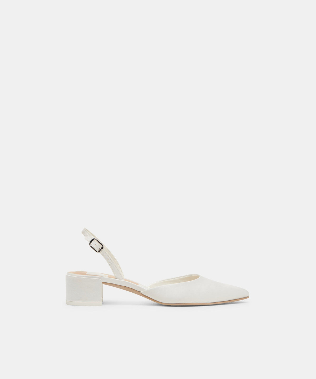 CAREL WIDE HEELS TRUE WHITE SATIN