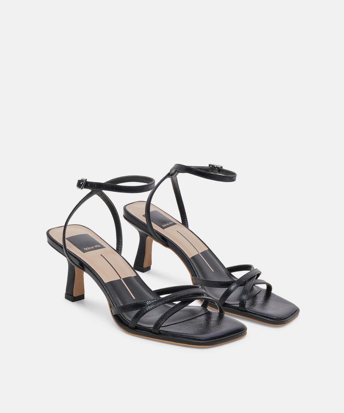 MANJI WIDE HEELS MIDNIGHT PATENT LEATHER