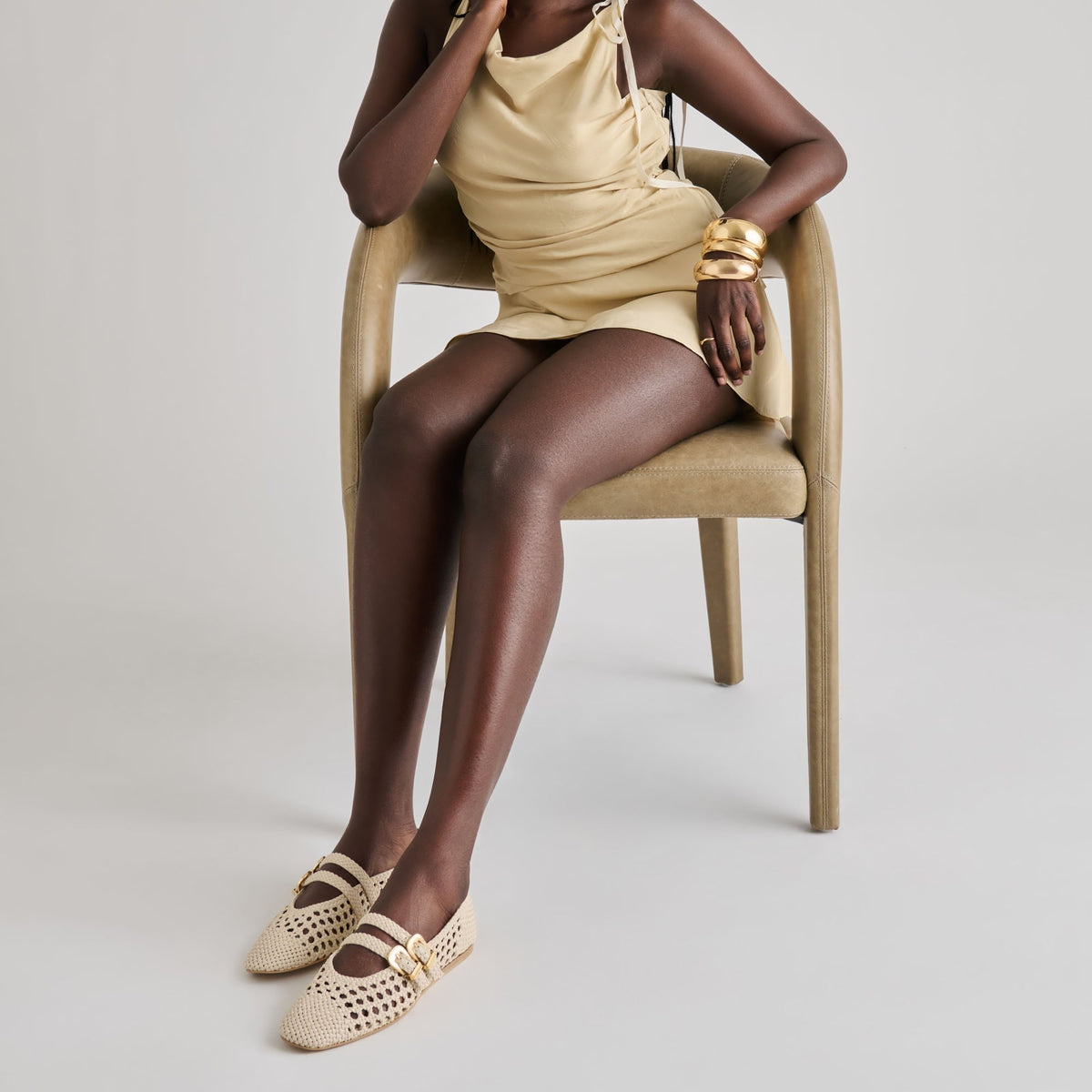 BAYLEE WOVEN BALLET FLATS CREME WOVEN STELLA