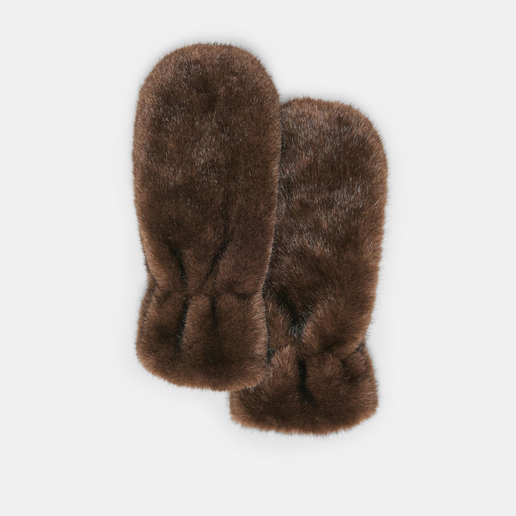 FAUX FUR MITTENS ESPRESSO