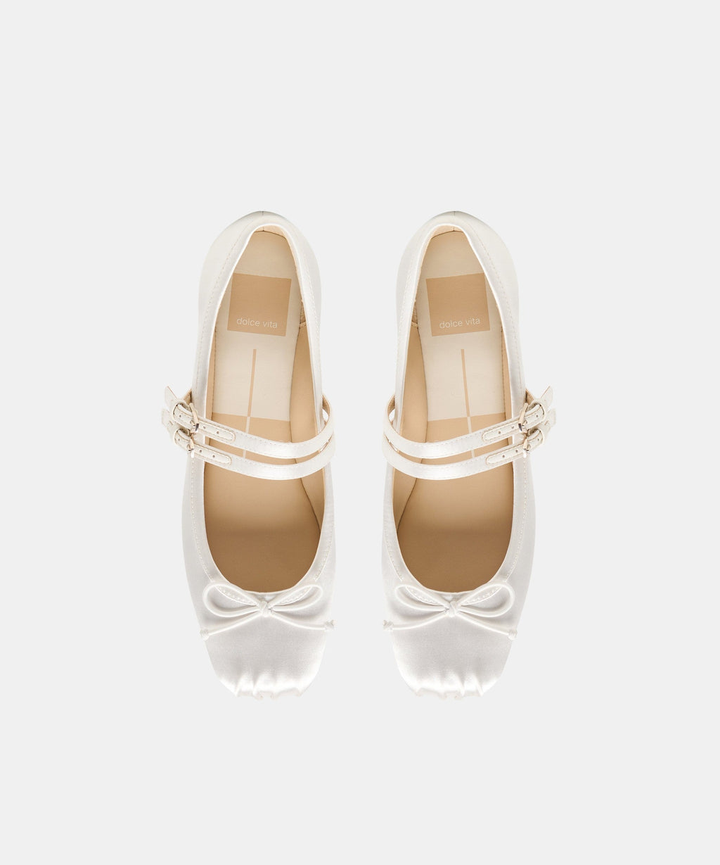 GIBSEN BALLET FLATS TRUE WHITE SATIN