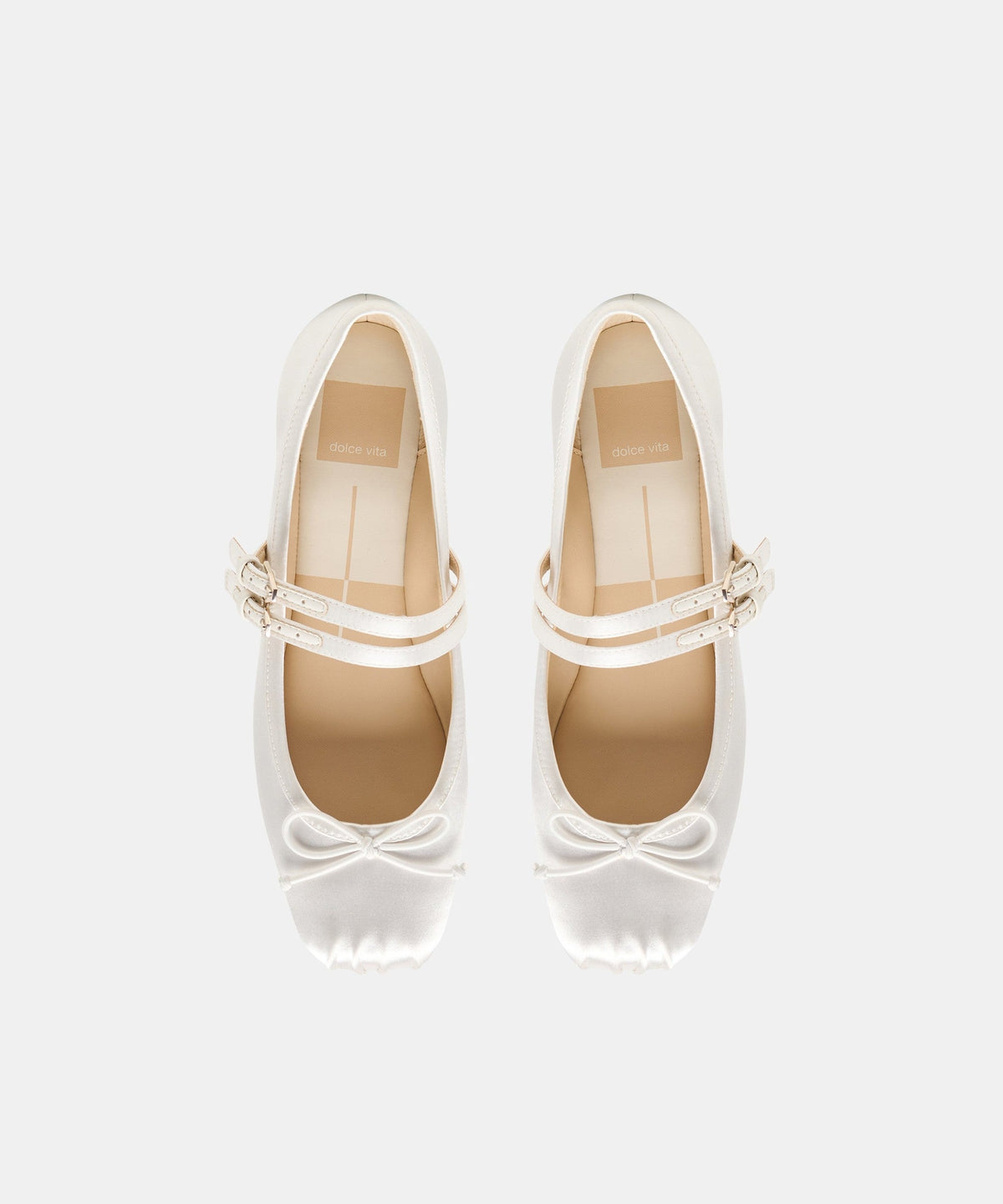 GIBSEN BALLET FLATS TRUE WHITE SATIN