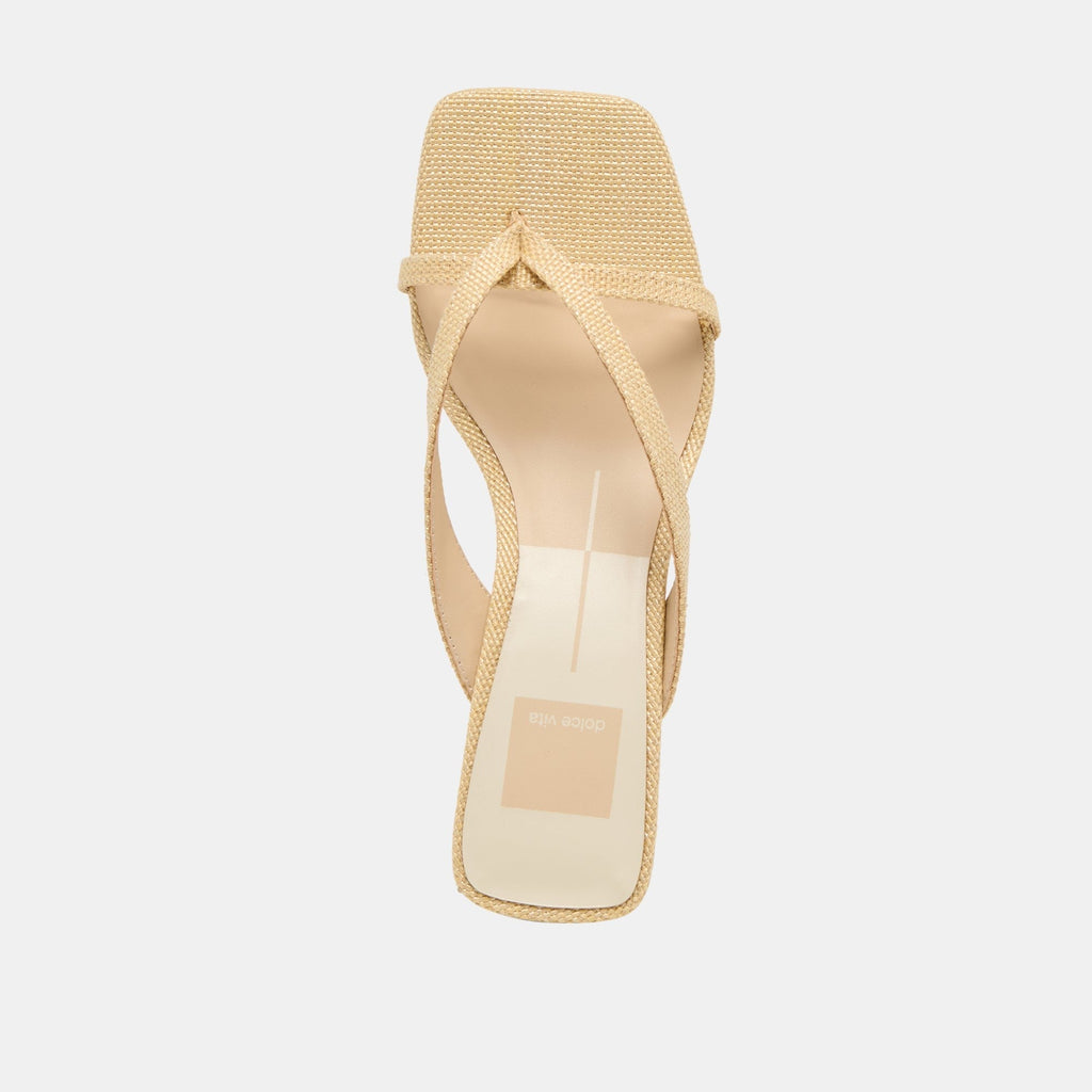 BREVEL HEELS NATURAL RAFFIA