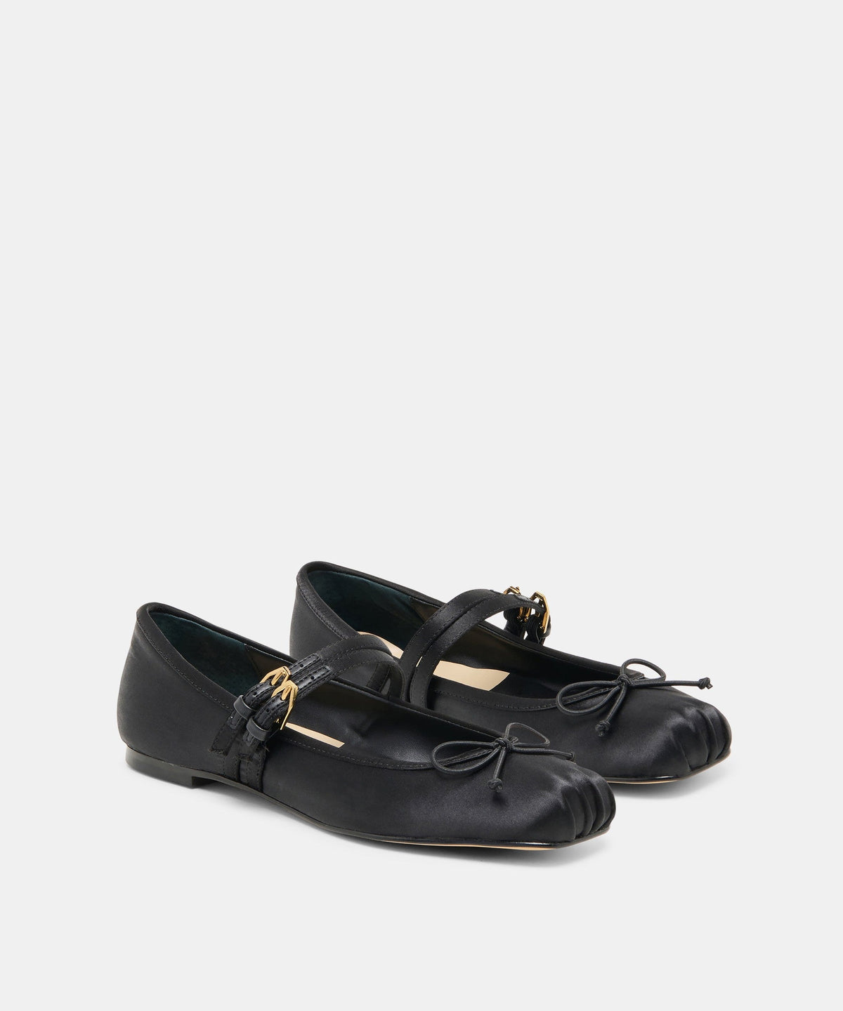 GIBSEN BALLET FLATS ONYX SATIN