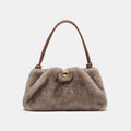 RAVEL SHOULDER BAG GREY FAUX FUR
