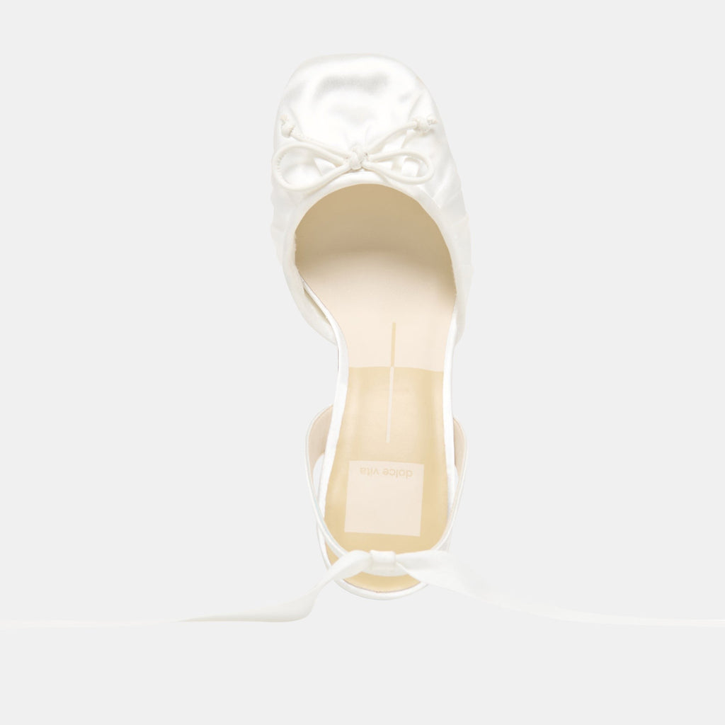 TISHA HEELS TRUE WHITE SATIN