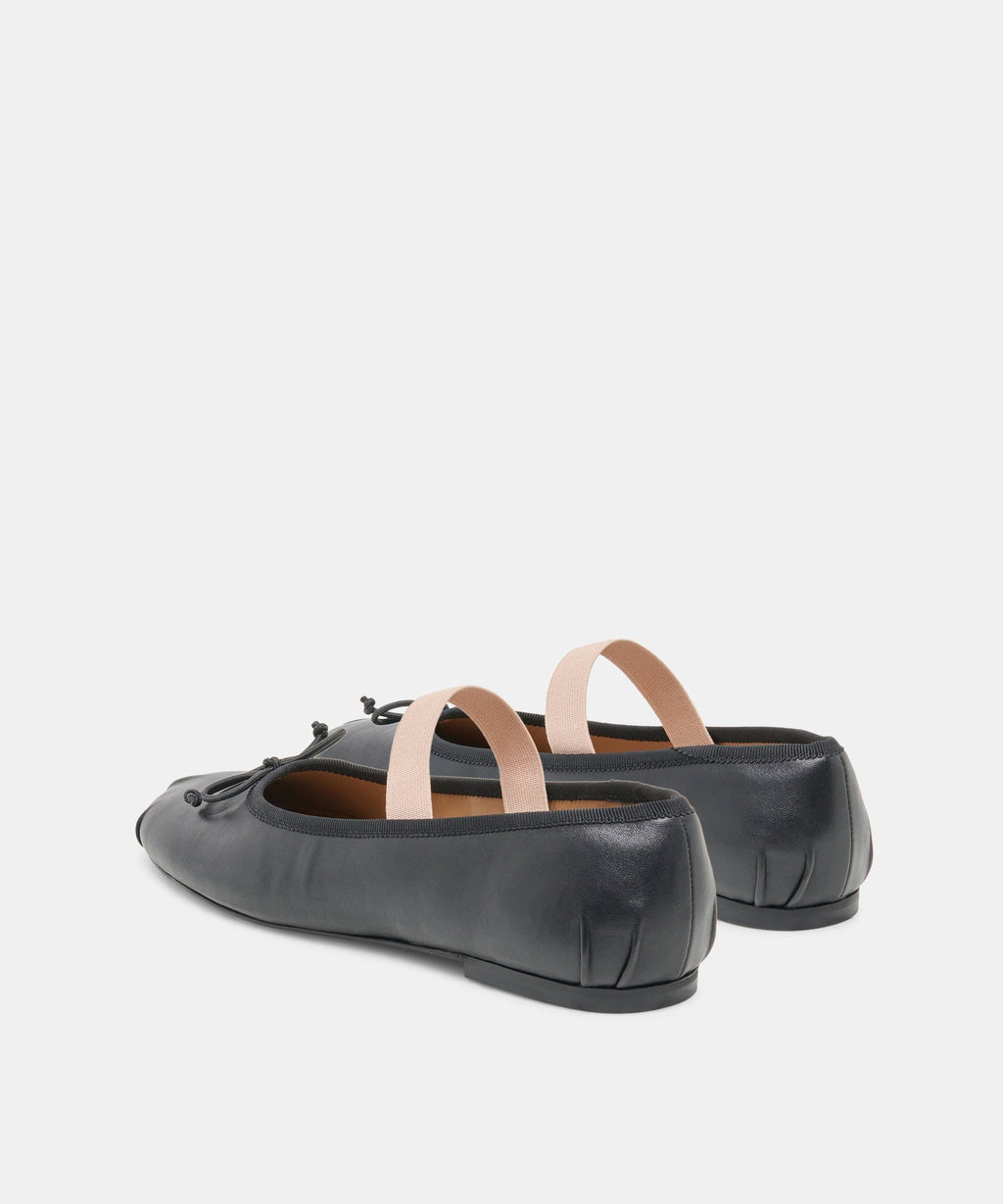 MAYVIS BALLET FLATS BLACK LEATHER