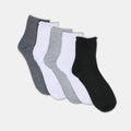 5 PACK LETTUCE EDGE ANKLET SOCKS WHITE GREY