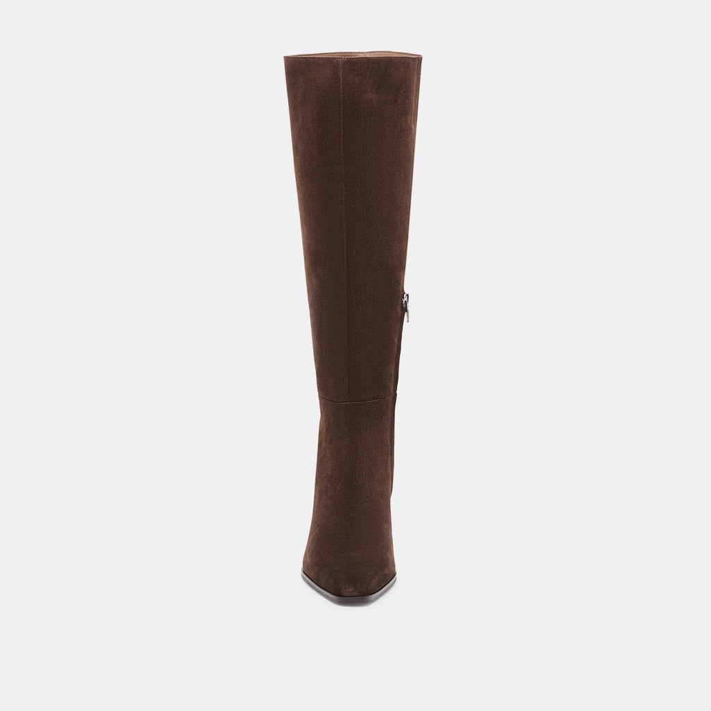EMMI WIDE CALF BOOTS DK BROWN SUEDE