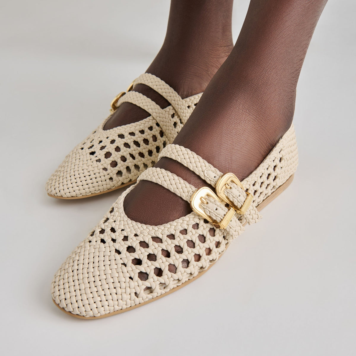 BAYLEE WOVEN BALLET FLATS CREME WOVEN STELLA