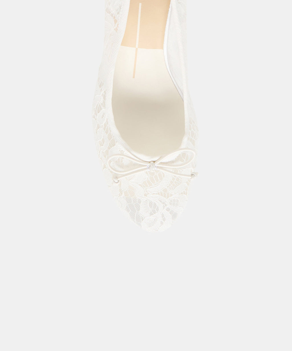 DAWSEN LACE HEELS TRUE WHITE LACE
