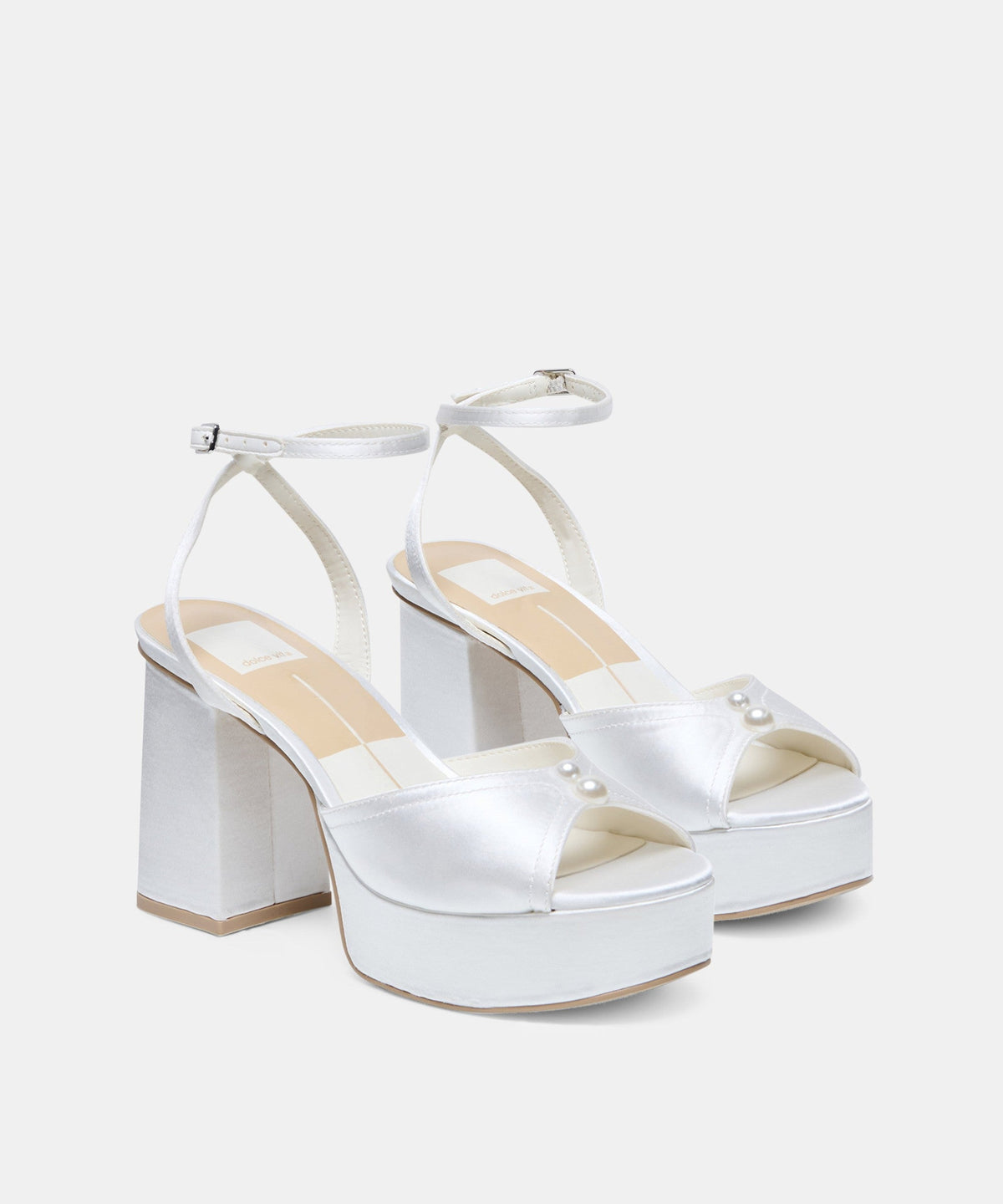 BRYLA HEELS WHITE SATIN