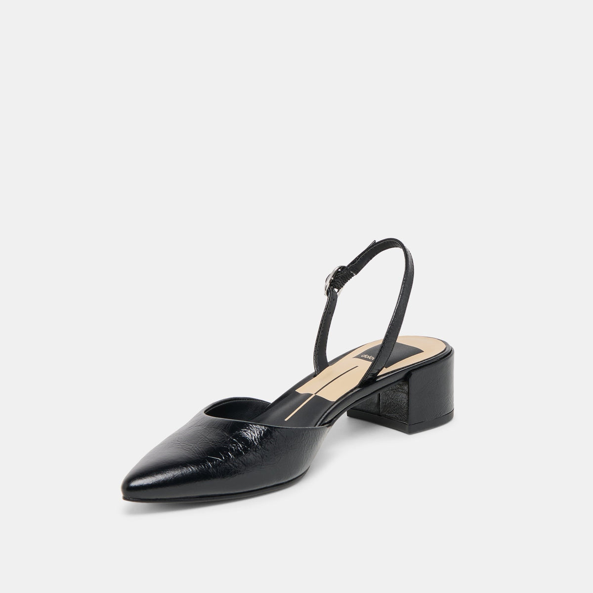 CAREL WIDE HEELS MIDNIGHT CRINKLE PATENT LEATHER