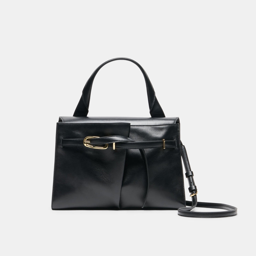 BORGO HANDBAG BLACK LEATHER
