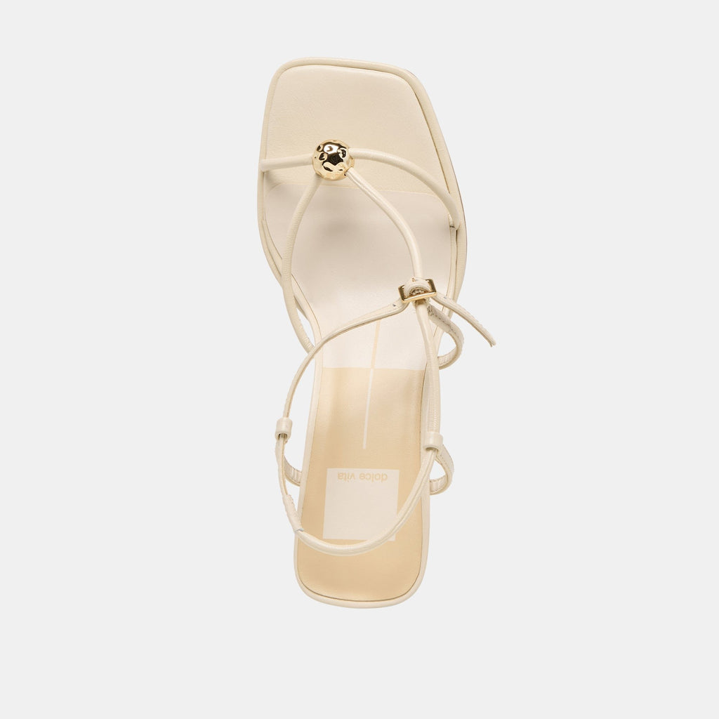 MYLEE WIDE HEELS CREME LEATHER